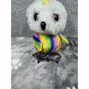 TY Beanie Owen Rainbow Owl Plush Multicolor Stuffed Animal Bird Toy 8"